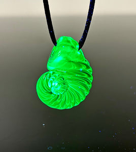 Emerald Uranium Ammonite Pendant