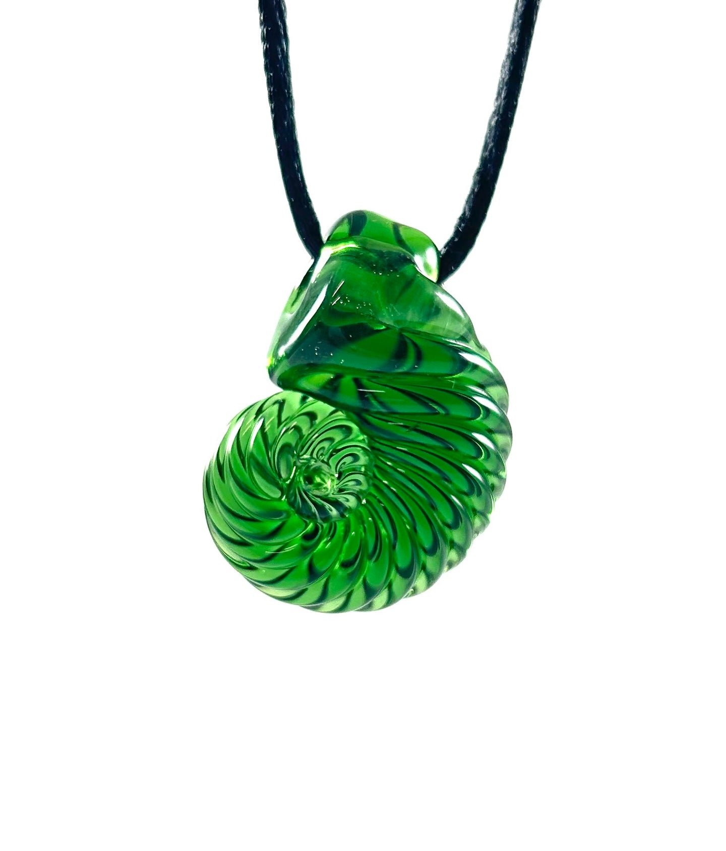 Emerald Uranium Ammonite Pendant