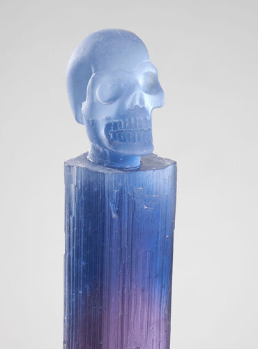 Skull Tourmaline Crystal sculpture