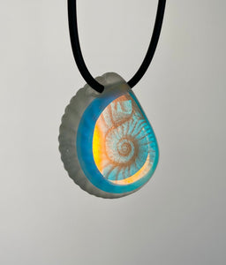 Ammonite “ice sun” pendant