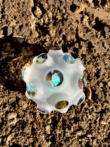 Nodule #35 “among the gold and silver bubbles floats an opal diamond”