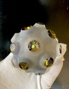Contemporary Art Nodule #16 (Opal floats over golden crystal mountains)