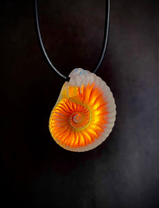 Ammonite “ice sun” pendant